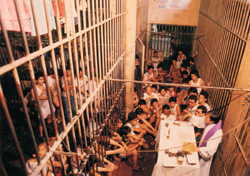 Mass celebrated in prison. Manila, Philippines